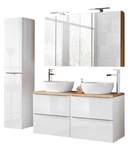 Badezimmer Set mit 2 Becken (8-teilig) Weiß - Holzwerkstoff - 180 x 200 x 48 cm