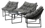 Lounge-Set Tina 4-teilig Schwarz - Metall - 50 x 45 x 95 cm