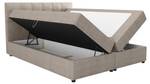 Lit boxspring KIDA Gris - Textile - 165 x 103 x 207 cm