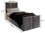 Boxspringbett ARIEL 90 Grau - Breite: 90 cm