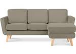 TAGIO Ecksofa rechts mit Ottomane Beige