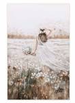 Tableau peint à la main Country Beauty Beige - Bois massif - Textile - 60 x 90 x 4 cm