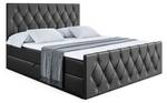 Boxspringbett VELANTO Hochglanz Schwarz - Breite: 200 cm - H4