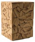 Quadratischer Beistelltisch mozaïc Braun - Massivholz - 30 x 45 x 30 cm