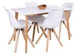 Table à manger Voos Blanc - En partie en bois massif - 70 x 75 x 120 cm