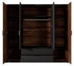 Kleiderschrank MILTON WR224 4D2D1 Braun - Holzwerkstoff - Kunststoff - 224 x 210 x 59 cm