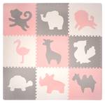 XXL Puzzlematte für Babys - Afrika Cremeweiß - Grau - Pink