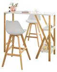 Table Haute Table de Bar FWT56-W Blanc - Bois manufacturé - 122 x 107 x 45 cm