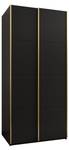 Armoire Lux 1 Noir - Doré - Largeur : 110 cm