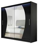 Kleiderschrank London IX mit LED Schwarz