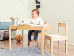 Ensemble de table et chaises pour enfant 3 éléments - Pin partiellement massif Nature / Blanc