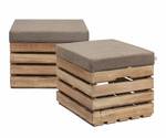 Sitzhocker mit Stauraum FLAME  2er Set Beige