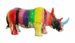 Rhinocéros statue jets de peintures Porcelaine - 54 x 24 x 18 cm