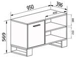 Möbel TV100 LOFT farbe Eiche Rustikal Braun - Holzwerkstoff - 40 x 57 x 95 cm