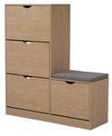 Schuhschrank Coeus Ⅱ Braun - Holzwerkstoff - Metall - Massivholz - Holzart/Dekor - 35 x 119 x 107 cm