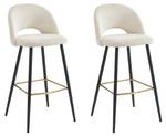 Tabouret de bar FINCHY Lot de 2 Blanc - Textile - 50 x 100 x 48 cm