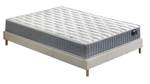 Bett+Taschenfederkernmatratze 140x190cm Weiß - Naturfaser - 140 x 53 x 190 cm