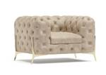 Chesterfield Sessel Klareno Beige - Grau