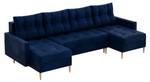 Ecksofa Scando U-Form Blau