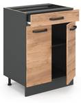 Küchenunterschrank R-Line 45815 Anthrazit - Sonoma Eiche Trüffel Dekor - 60 x 82 x 60 cm