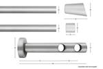 Gardinenstange Molis 2 lfg. Braun - Breite: 120 cm