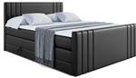 Boxspringbett IDRIKO-Z KING Hochglanz Schwarz - Breite: 180 cm