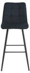 Tabouret de bar OLLUA Lot de 2 Noir - Textile - 56 x 107 x 47 cm