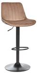 Tabouret rotatif DUBROVNIK Noir - Marron - Marron clair - Textile