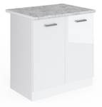 Meuble bas sous-évier R-Line 29249 Blanc brillant - 80 x 81 x 46 cm