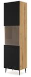 Armoire vitrine RavennaB 60x42x215 Beige - Noir