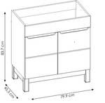 Waschtisch BALI 80x46x84 Weiß - Holzwerkstoff - Kunststoff - 80 x 84 x 46 cm