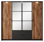 Kleiderschrank MILTON WR224 4D2D1 Braun - Holzwerkstoff - Kunststoff - 224 x 210 x 59 cm