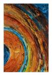 Tableau peint Journey to Jupiter Bleu - Bois massif - Textile - 60 x 90 x 4 cm