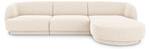 Ecksofa MILEY 4 Sitzplätze Hochglanz Beige