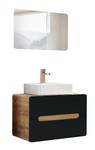 Badmöbel Waschplatz Set mit  Waschtisch Grau - Holzwerkstoff - 80 x 200 x 46 cm