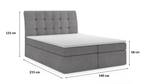 Boxspringbett BRUNOS 140 cm Mono85 Hellgrau