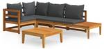 Garten-Lounge-Set (4-teilig) 3014466-4 Braun - Dunkelgrau - Grau