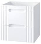 Armoire sous lavabos FIJI CUW60 2D Blanc - Bois manufacturé - Matière plastique - 60 x 62 x 46 cm