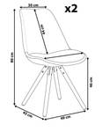 Chaise de salle à manger DAKOTA Noir - Chêne clair - 49 x 86 x 45 cm - Lot de 2 - Matière plastique - Vernis mat - Non revêtu