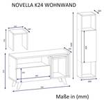 Wohnwand Novella K24 Weiß Walnuss Braun - Holzwerkstoff - 90 x 51 x 29 cm