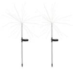 2 balises solaires 2x FIREWORKS SPIKE Argenté - Matière plastique - 52 x 97 x 52 cm