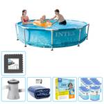 Schwimmbad-Set 2820824 (6-teilig) Blau - Kunststoff - 305 x 76 x 305 cm