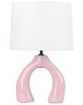 Lampe de table ABBIE Rose foncé - Blanc