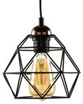 Lustre suspension GALAXY Noir - Cuivre - Gris métallisé - 25 x 34 x 22 cm - Nb d'ampoules : 4