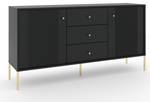 Sideboard Capri Schwarz - Breite: 155 cm