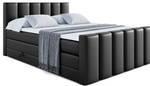 Boxspringbett BOXI1-Z KING Hochglanz Schwarz - Breite: 180 cm