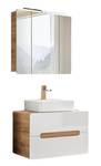 Badezimmer Waschplatz Set mit Becken Weiß - Holzwerkstoff - 80 x 200 x 46 cm