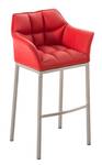 Barhocker Damaso Rot - Silber