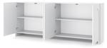 Buffet ARCO SB204 4D Blanc - Bois manufacturé - Matière plastique - 204 x 83 x 35 cm