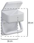 Distributeur de papier hygiénique, WENKO Blanc - Matière plastique - 16 x 20 x 11 cm